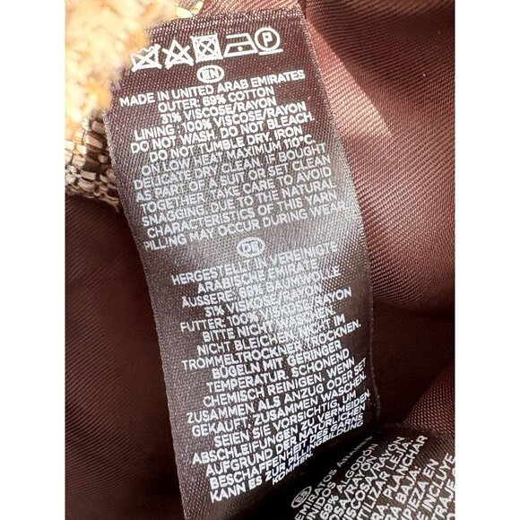 Hobbs London Collarless Jacket Blazer Tan Tweed US6 - Picture 7 of 7